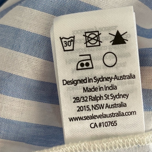 NWT SEA LEVEL SWIM | Summer Beach Striped Sails Boho Maxi Dress in Blue | Size M - Picture 13 of 13